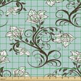 thumbnail image 2 of Ambesonne Vintage Fabric by the Yard Upholstery, Royal Flower Arrangements, 1 Yard, Seafoam Rosewood, 2 of 5
