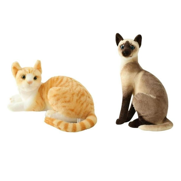Uds Simulación De Gatos Siameses Relleno De Felpa Animal Regalos