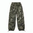 thumbnail image 4 of KAUOD Girls Camo Cargo Pants Baggy Wide Leg Elastic Waist Sweatpants Spring Fall Trendy Streetwear Pocket Joggers Pants, 4 of 4