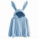thumbnail image 1 of Sudadera para mujer, sudadera Evansamp con capucha de conejo con orejas largas, de algodón, lisa, tipo jersey, de forro polar, para adolescentes., 1 of 5