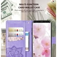 thumbnail image 3 of Designed for Samsung Galaxy S9 Phone Case Wallet,Butterfly Embossed PU Leather Flip Folio Cover Credit Card Holder Slots Stand with Wrist Strap Phone Case for Samsung S9 5.8 Inch (Lavender), 3 of 6