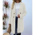 thumbnail image 5 of Women Fall Long Cardigan Sweater Trendy Knit Jacket Coat Dressy Blazer Coatigan White S, 5 of 7