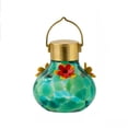 thumbnail image 2 of HCBY Solar Lighted Hummingbird Feeder, Crackle Glass Design, Flower Ports, Outdoor Hanging Bird Feeder for Garden & Patio, 2 of 7