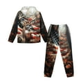 thumbnail image 2 of Uorisanigo Kids Sweat Suit Set, 2-Piece Graphic Printed Pullover Hoodie and Jogger Pants for Boys Girls, Sweatshirt & Sweatpants Outfit(American Flag Wood Hunting Deer Camo), 2 of 7