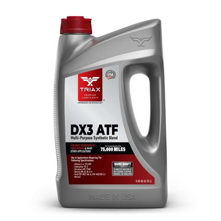 TRIAX DX3 ATF, Multi-Purpose, High Mileage Automatic Transmission Fluid (5 Quart)