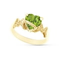 thumbnail image 2 of Heart Shape Simulated Peridot In 14K Yellow Gold Over 925 Sterling Silver Ring Size 4, 2 of 5