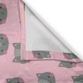 thumbnail image 3 of Ambesonne Cat Kitchen Curtains, Greyscale Pet Portrait, 55"x45", Grey Pink Pale Pink, 3 of 3