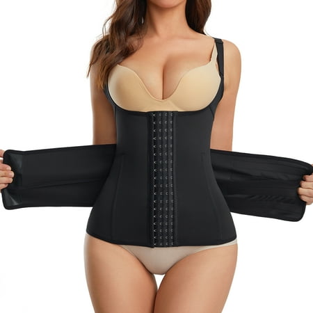 

Eleady Waist Trainer Vest for Women with Adjustable Belt Underbust Corset Cincher Tummy Control Body Shaper Sport Girdle (Black 3X-Large)