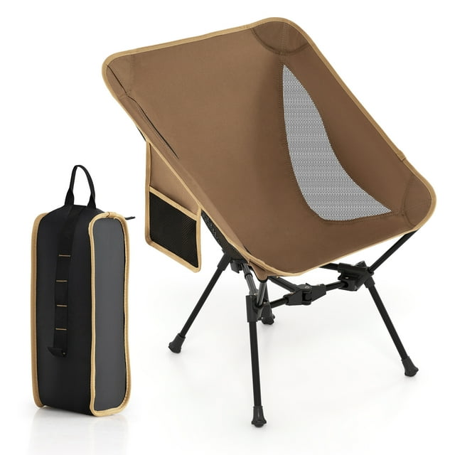Gymax Ultra-Lightweight Camping Chair Portable Lawn Chair w/Triangular Aluminum Frame
