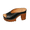 Black, variant on Wide Width Sandals for Women, Beach Sandals, Summer Shoes, Vacation Sandals for Women, Women's Quilted Platform Mule Sandals, Open-Toe Chunky Heel Slides With Grid Pattern, Light Brown 9.5