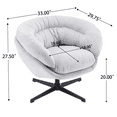 thumbnail image 2 of 360° Swivel Accent Chair, Modern Chenille Lounge Single Sofa Chair with Removable Cushion and Black Metal Base, Comfy Reading Chair for Small Spaces, Living Room, Bedroom, Office, Gray, 2 of 9