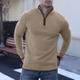 thumbnail image 4 of Pullover Sweaters for Men Quarter-Zip Long Sleeve Solid Casual Knit, 4 of 8