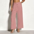 thumbnail image 2 of Hesxuno Dress Pants for Women Business Casual Pockets Pant Straight Wide Leg Pleated Trousers Office Work Formal Trousers Pink XXL, 2 of 7