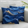thumbnail image 3 of Acheng Short Plush Pillowcase 1 Piece Gold and Blue Abstract Art White, 3 of 5