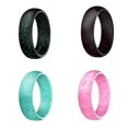 thumbnail image 2 of 4pcs Woman's Glitter Silicone Rings Silicone Finger Rings (Assorted Color), 2 of 9