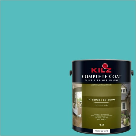 Kiln Tile - Vivid Turquoise, KILZ COMPLETE COAT Interior/Exterior Paint & Primer in One, #RF190-02