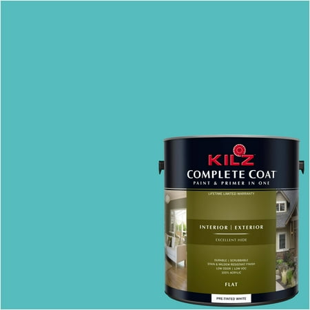 Vivid Turquoise, KILZ COMPLETE COAT Interior/Exterior Paint & Primer in One,