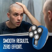 Barbasol 5-Head Rotary Shaver and Rechargeable Nose and Ear Hair Trimmer, Men's, 2-Piece Grooming Bundle, Blue