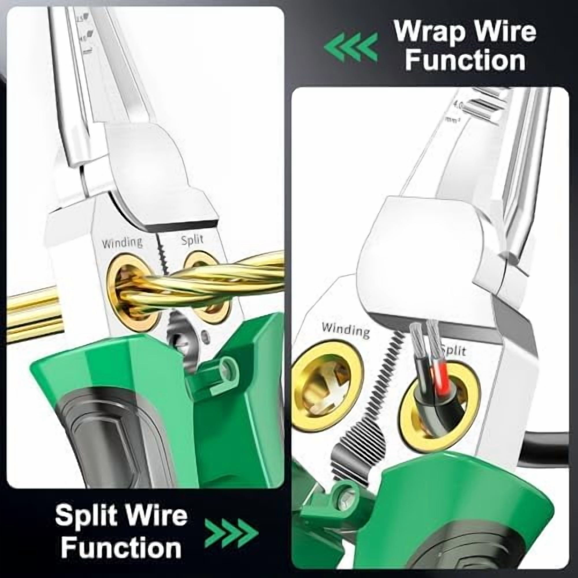 8 in 1 Wire Stripping Pliers with Voltage Tester, Multi-function Wire Stripper Electrician's Pliers, Electric Wire Stripping Tool, Electrician Repair Tool (Green)$$Tools & Hardware Other