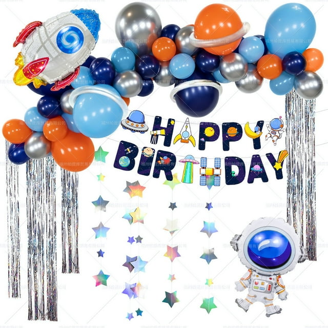 Kit con forma de arco de globos para fiesta de cumpleaños con temática de Spaceman, 48 unidades