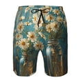 thumbnail image 3 of Logiee Delicate White Daisy Jars Print Mens Swim Trunks Quick Dry Board Shorts,Breathable Hawaii Beach Shorts Swimwear Bathing Suits-3X-Large, 3 of 6