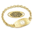 thumbnail image 1 of MedicEngraved Yellow Gold Stainless Steel Custom Medical Alert Bracelet - 5mm Oval Link, 1 of 7