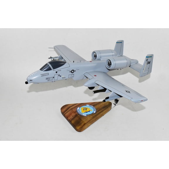 354th Fighter Squadron Bulldogs A-10 Warthog Model, Fairchild, 1/33 Mahogany Scale Model