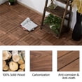 thumbnail image 4 of Yaheetech 27PCS Interlocking Fir Wood Deck Tiles for Patio, Checkerboard Slat Pattern, Brown, 4 of 7