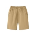 thumbnail image 4 of Fengactive Big Kids Boys Solid Casual Shorts Elastic Waistband With Pockets Back to School Daily Bottoms for 5-15T, 4 of 8