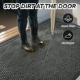 thumbnail image 6 of SIXHOME Outdoor Mat Non Slip Doormat 24"x47" Front Door Mat Outside Absorbent Rubber Welcome Mat Low Profile Dirt Trapper Indoor Outdoor Doormat Thicken Crosshatch Entryway Rug Floor Mat Gray, 6 of 6