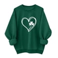 thumbnail image 2 of LEKWK St Patricks Day Shirt Women Comfy Pullover Long Sleeve Sweatshirts Trendy Holiday Tops Diamond Crystal Swirl Shamrock Outfits, 2 of 6