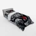 thumbnail image 3 of Safari Duvet Cover Set, Illustration of Charismatic Tiger Territorial Predator Power with Patterns, Bedding Set with Shams and Fitted Sheet, 3 Sizes, by Ambesonne, 3 of 3
