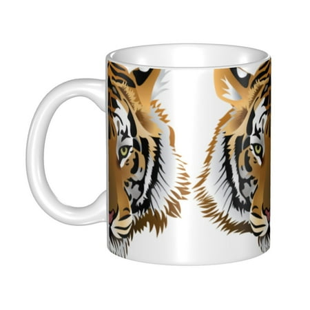 

Ceramic Mug Funny Coffee Milk Tea Mug Cup Bengal Tiger Head Pattern Cup
