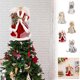 thumbnail image 1 of Adorno de muñeca con tope de árbol de Navidad de 13 pulgadas - Elegante figura de ángel con piñones blancos y vestido - Decoración navideña para la parte superior del árbol, la repisa o la mesa, 1 of 7