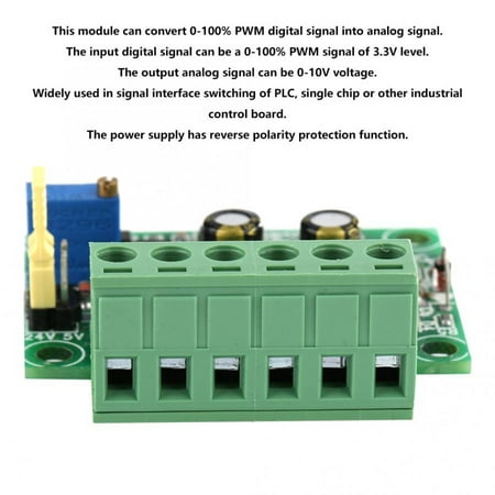 

Mingyiq 3.3P-5V 3.3V PWM Signal to 0-10V Voltage Converter D/A Digital-Analog PLC Module