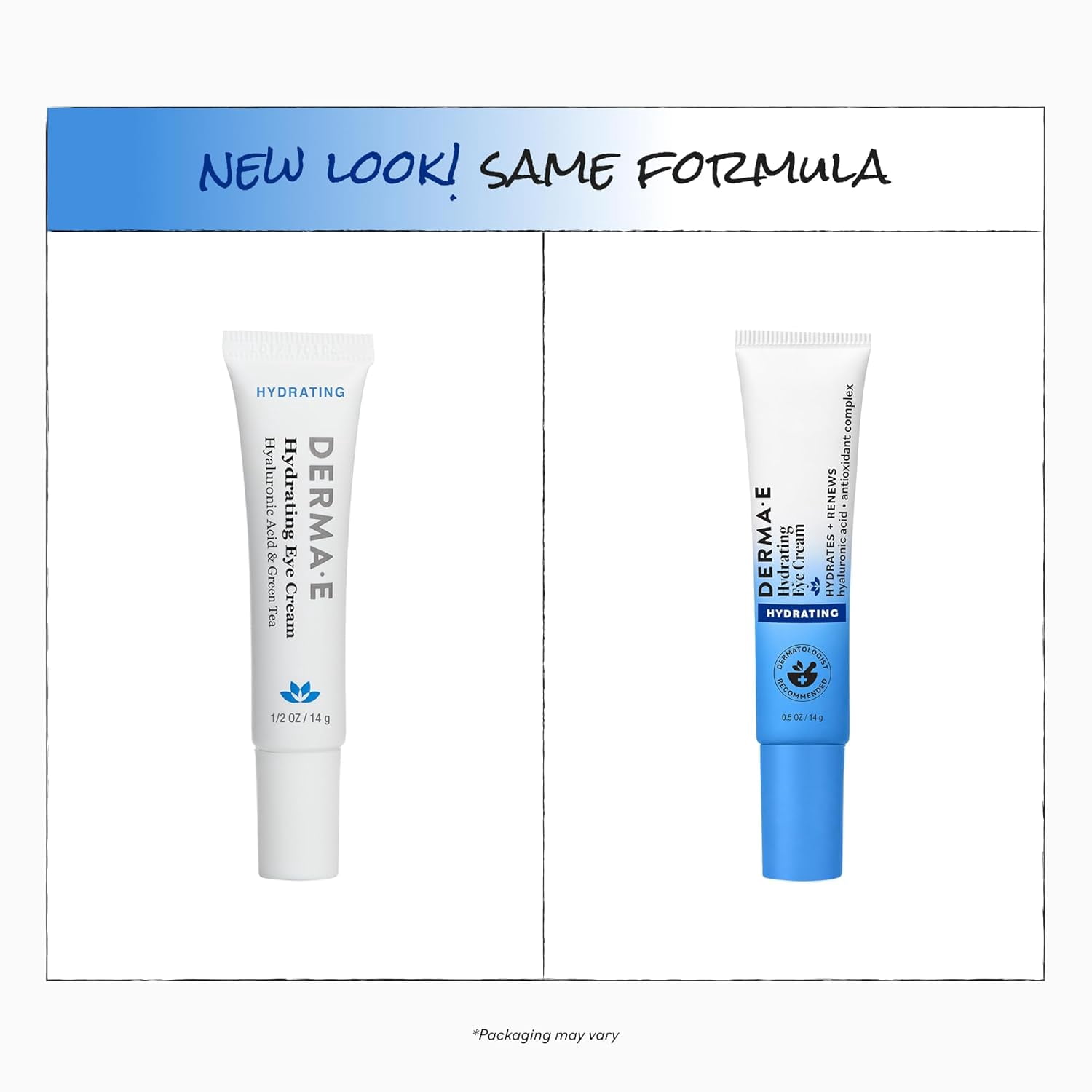 (Pack Of 3) Derma E Eye Cream Hyaluronic Acid & Pycnogen 0.5 Oz