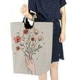 thumbnail image 4 of Yayeee Freestanding Laundry Hamper with Handle Collapsible Large Storage Basket for Clothes, Red Flower, 4 of 7