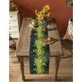 thumbnail image 5 of Spring Floral Table Runner 48 Inches, Modern Oil Painting Yellow Green Botanical Bed Runner Dresser Scarves Tabletop for Indoor Outdoor Parties/Ceremony/Banquet, 13" x 48", 5 of 8