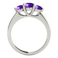 thumbnail image 4 of Mauli Jewels Rings for Women 2.15 Carat Three Stone Amethyst Ring 4-prong 10k White Gold, 4 of 7