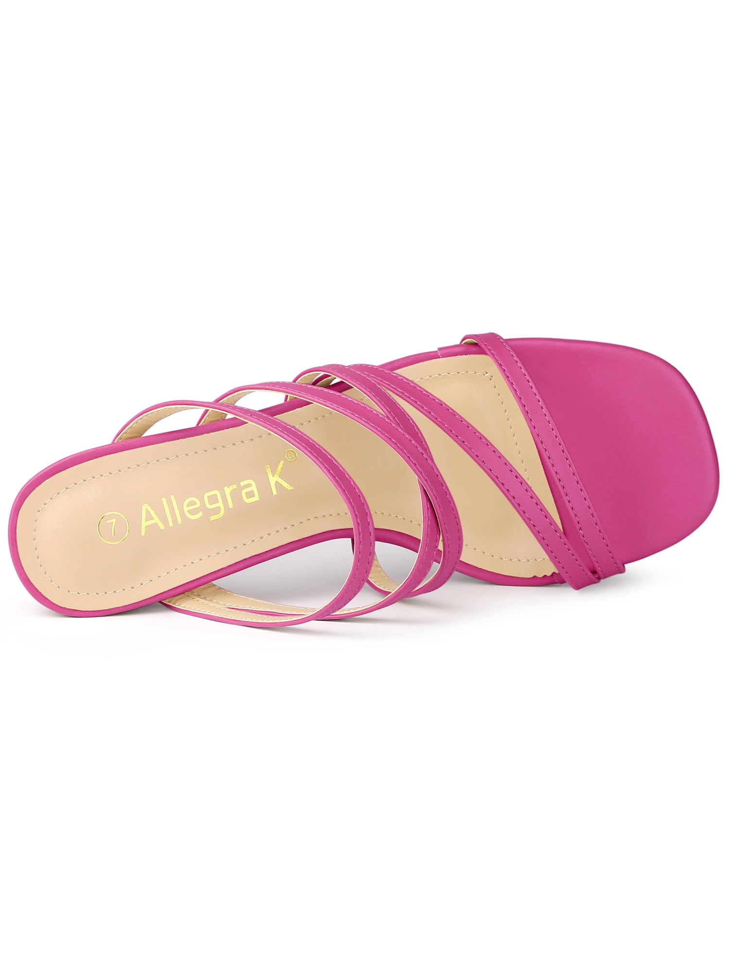 DARING DIVA Women's Sandals Block Heeleds Crisscross Strap Sandals Hot Pink 9