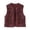 Brick Red, variant on Retro Suede Sleeveless Vest for Women, Round Neck Open Front, Casual Everyday Fall Layering Outerwear, 1 Piece, XS-L