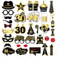 thumbnail image 1 of 34 piezas de accesorios fotográficos portátiles de oro negro para cumpleaños de 18 a 60 años, suministros de decoración para fiestas navideñas, 1 of 5