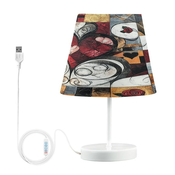 BZSMCE Table Lamp Creative Heartfelt Mosaic Art Pattern Simple Pattern Night Light