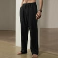thumbnail image 6 of SNOWSONG Warmup Pants for Men Clearance! Men's Casual Fashion Solid Color Loose Drawstring Trend Beach Pants, Mens Pants, Joggers for Men, Cotton Sweatpants 1x Pant Black 3XL, 6 of 10