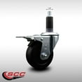 thumbnail image 2 of 3.5 Inch SS Hard Rubber Swivel 1-1/8 Inch Expand Stem Caster Brake, 2 of 2
