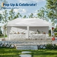 thumbnail image 5 of Riedhoff 10'x 20' Pop-up Canopy Tent with 2 Sidewalls,12 Stakes & 6 Sandbags,for Patio,Party,White, 5 of 7
