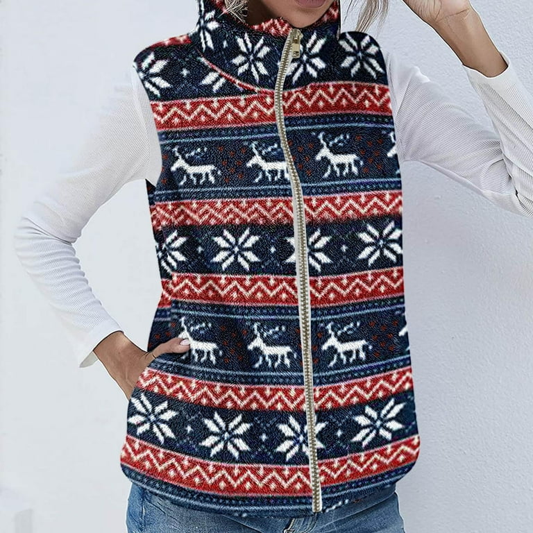 Womens christmas cheap fleece jacket
