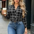 thumbnail image 4 of Ruimatai Womens Plaid Button Down Shirts Collared Long Sleeve Buffalo Check Fitted Waist Casual Blouses, 4 of 8