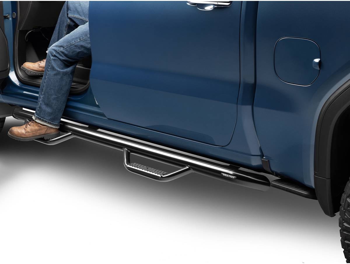 N-Fab Cab Length Gloss Black Nerf Steps Fit 2019-2023 Chevrolet Silverado/GMC Sierra 1500, 2020-2021 2500/3500 (Next Generation) Crew Cab
