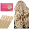 thumbnail image 1 of GFDYREE Extensions de Cheveux à Ruban WENNALIFE pour Femmes, 20 Pcs 50g 18 Pouces Blond Clair Mèches Blond Doré à Ruban dans les Extensions de Cheveux Cheveux Humains Rallonge Cheveux Humain Lisse Invisible Ha, 1 of 6